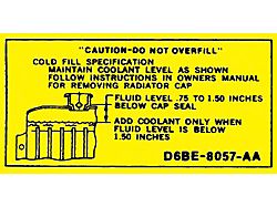 1976-1982 Ford Pickup Truck Radiator Caution Decal