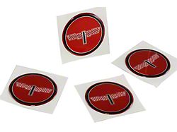 1976-1987 Corvette Wheel Spinner Kit Emblems Checkered Flag 1-3/4 Red