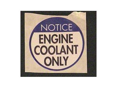 1977-1982 Corvette Radiator Recovery Cap Warning Decal