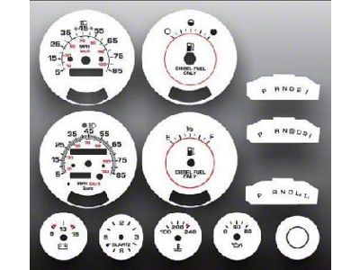 1980..1991 White Face Gauge Overlay,Chevrolet Truck,Diesel