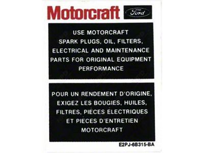 1982-1989 Ford Pickup Truck Motorcraft Parts Decal - Horizontal