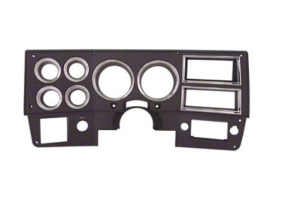 1984-1987 Chevy-GMC Truck Instrument Cluster Bezel With AC, Black With Chrome-Without Wiper Switch Hole