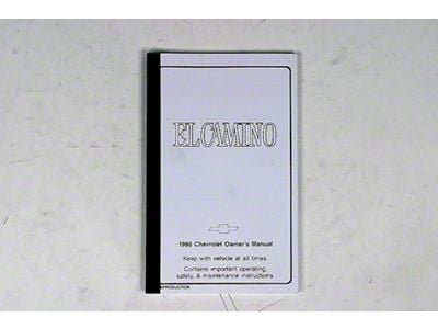 1986 El Camino Owners Manual, NOS Original GM