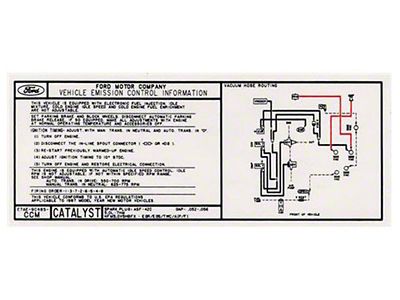 1987 Ford Pickup Truck Emission Control Information Decal - 5.0L With Automatic or Manual Transmission
