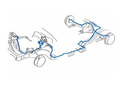 1988 Chevy-GMC Truck 4WD 1/2-Ton Std. Cab Shortbed Power Disc Complete Brake Line Set 11pc, OE Steel