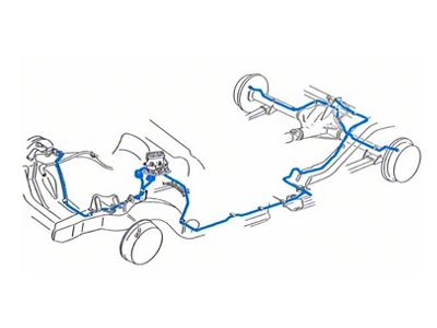 1990-94 Chevy-GMC Truck 2wd Power Disc Brake Line Set 3/4 ton, Standard Cab, Shortbed 11pc, OE Steel