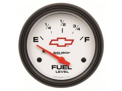 Auto Meter Chevy White Series 2-5/8-Inch Fuel Level Gauge; 0 ohm Empty to 90 ohm Full