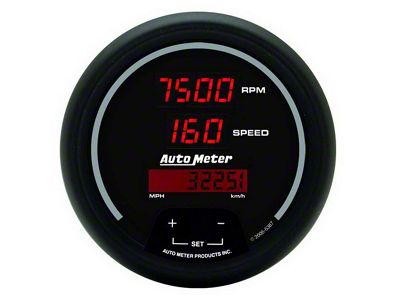 Auto Meter Sport-Comp Digital Series 3-3/8-Inch Tachometer/Speedometer Combo; 10K RPM / 260 MPH