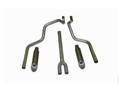 Deep-Tone Dual Exhaust System with Stainless Angle Tips; Rear Exit (87-96 5.0L Bronco)