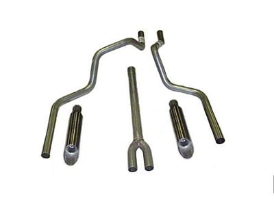 Deep-Tone Dual Exhaust System with Stainless Steel Tips; Rear Exit (80-96 5.0L F-150, F-250 w/ 2-1/4-Inch Exhaust at the Converter)