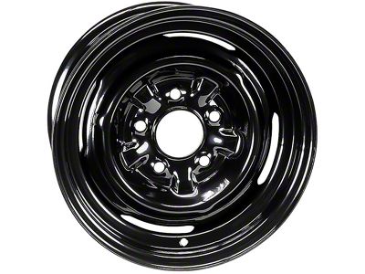 Dog Dish Style Steel Gloss Black Wheel; 14x7; 31.75mm Offset (67-69 Camaro)