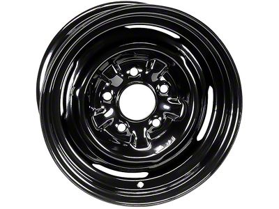 Dog Dish Style Steel Gloss Black Wheel; 15x7; 19mm Offset (67-69 Camaro)