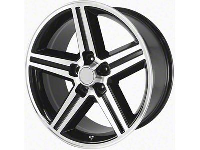 IROC Replica Gloss Black Machined Wheel; 16x8; 0mm Offset (67-69 Camaro)