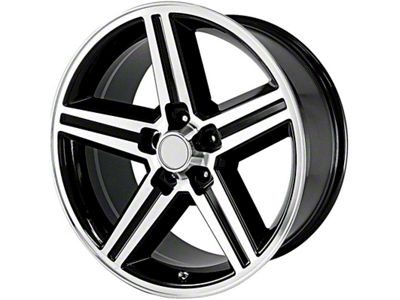 IROC Replica Gloss Black Machined Wheel; 18x8; 0mm Offset (67-69 Camaro)