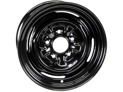 Dog Dish Style Steel Gloss Black Wheel; 14x7; 31.75mm Offset (67-69 Firebird)