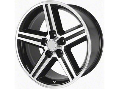 IROC Replica Gloss Black Machined Wheel; 16x8; 0mm Offset (67-69 Firebird)