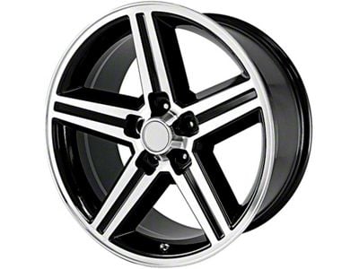 IROC Replica Gloss Black Machined Wheel; 18x8; 0mm Offset (67-69 Firebird)