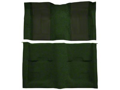 ACC Complete Nylon Molded Carpet without Shifter Hole Cutout; 2-Green Inserts (1970 Mustang Mach 1)