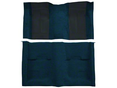 ACC Complete Nylon Molded Carpet without Shifter Hole Cutout; 2-Medium Blue Inserts (1970 Mustang Mach 1)