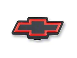 Air Cleaner Center Nut; Large Chevy Bowtie Style; Black Crinkle w/ Red Outline