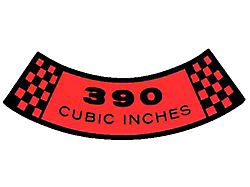 Air Cleaner Decal - 390 Cubic Inches - Ford