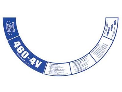 Air Cleaner Decal - 460 4V - Mercury