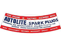 Air Cleaner Decal - Autolite Spark Plug - Ford