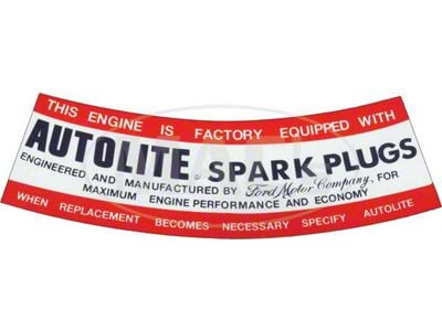 Air Cleaner Decal - Autolite Spark Plugs - Mercury