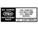 Air Cleaner Decal - Service Instructions - 289 V8 - Ford