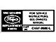 Air Cleaner Decal - Service Instructions - 289 V8 - Ford