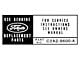 Air Cleaner Decal - Service Instructions - 292 V8 - Ford