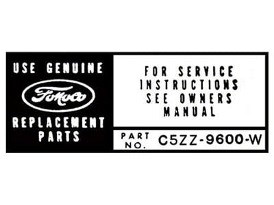 Air Cleaner Decal - Service Instructions - Ford