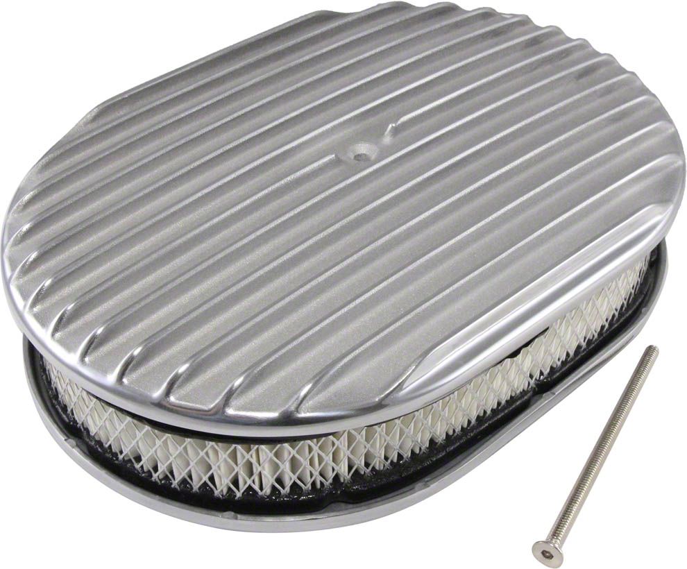 Edelbrock 4115 Small Oval Cast Aluminum Air Cleaner For Single 4-Barrel  Carburetor