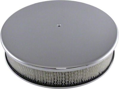 Air Cleaner, Round Smooth Chrome Aluminum, 14 X 3