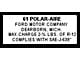 Air Conditioning Charge Decal - 61 Polar-Aire - Ford