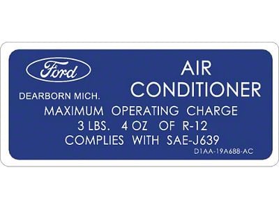 Air Conditioning Charge Decal - Mercury