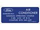 Air Conditioning Charge Decal - Mercury