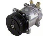 Air Conditioning Compressor, Polished, Sanden 508, Serpentine Belt Pulley, Uses R134A Refrigerant