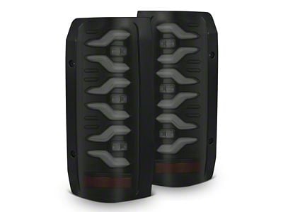 AlphaRex LUXX-Series LED Tail Lights; Black Housing; Smoked Lens (87-96 Bronco)