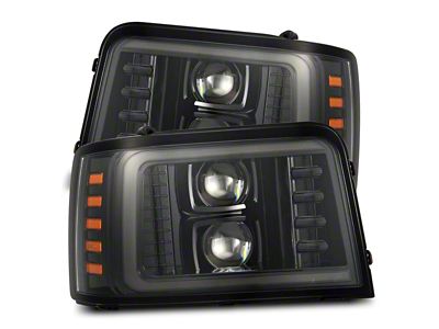 AlphaRex PRO-Series Projector Headlights; Alpha Black Housing; Clear Lens (92-96 Bronco)