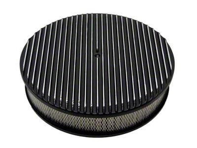 Aluminum Black 14'' Air Cleaner Paper Filter, Full Finned, Round