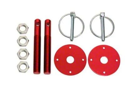 Aluminum Hood Pin Kit, Red