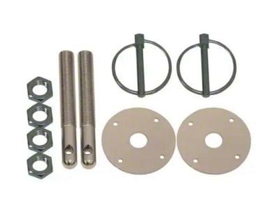 Aluminum Hood Pin Kit, Silver