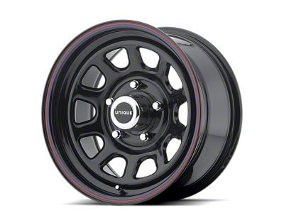 American Racing AR767 Gloss Black Steel with Red and Blue Stripe Wheel; 15x8; -11mm Offset (67-69 Camaro)