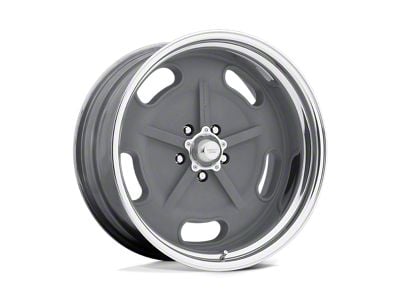 American Racing Salt Flat Mag Gray Center with Polished Barrel Wheel; 15x8; -13mm Offset (67-69 Camaro)