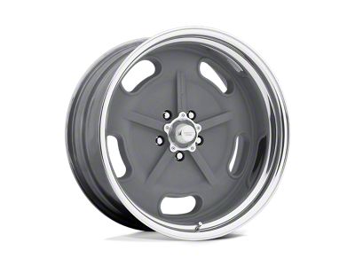 American Racing Salt Flat Mag Gray Center with Polished Barrel Wheel; 17x7; -13mm Offset (67-69 Camaro)