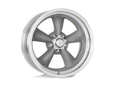 American Racing Classic Torq Thrust II Custom Gray with Polished Lip Wheel; Rear Only; 15x10; -11mm Offset (67-69 Camaro)