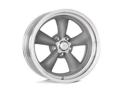 American Racing Classic Torq Thrust II Custom Gray with Polished Lip Wheel; Rear Only; 15x14; -88mm Offset (67-69 Camaro)