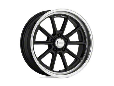 American Racing Draft Gloss Black with Diamond Cut Lip Wheel; 18x8; 0mm Offset (63-67 Corvette C2)