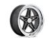 American Racing Groove Anthracite with Diamond Cut Lip Wheel; Rear Only; 20x10; -20mm Offset (63-67 Corvette C2)